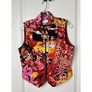 TAPP NEW YORK 100% SILK COLORFUL VESR SIZE LARGE